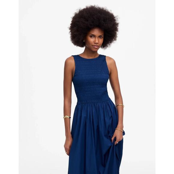 Madewell Womens Melody Scoopback Smocked Midi Dress NW232 Blue Moon Sze PXXS NWT - Picture 3 of 5